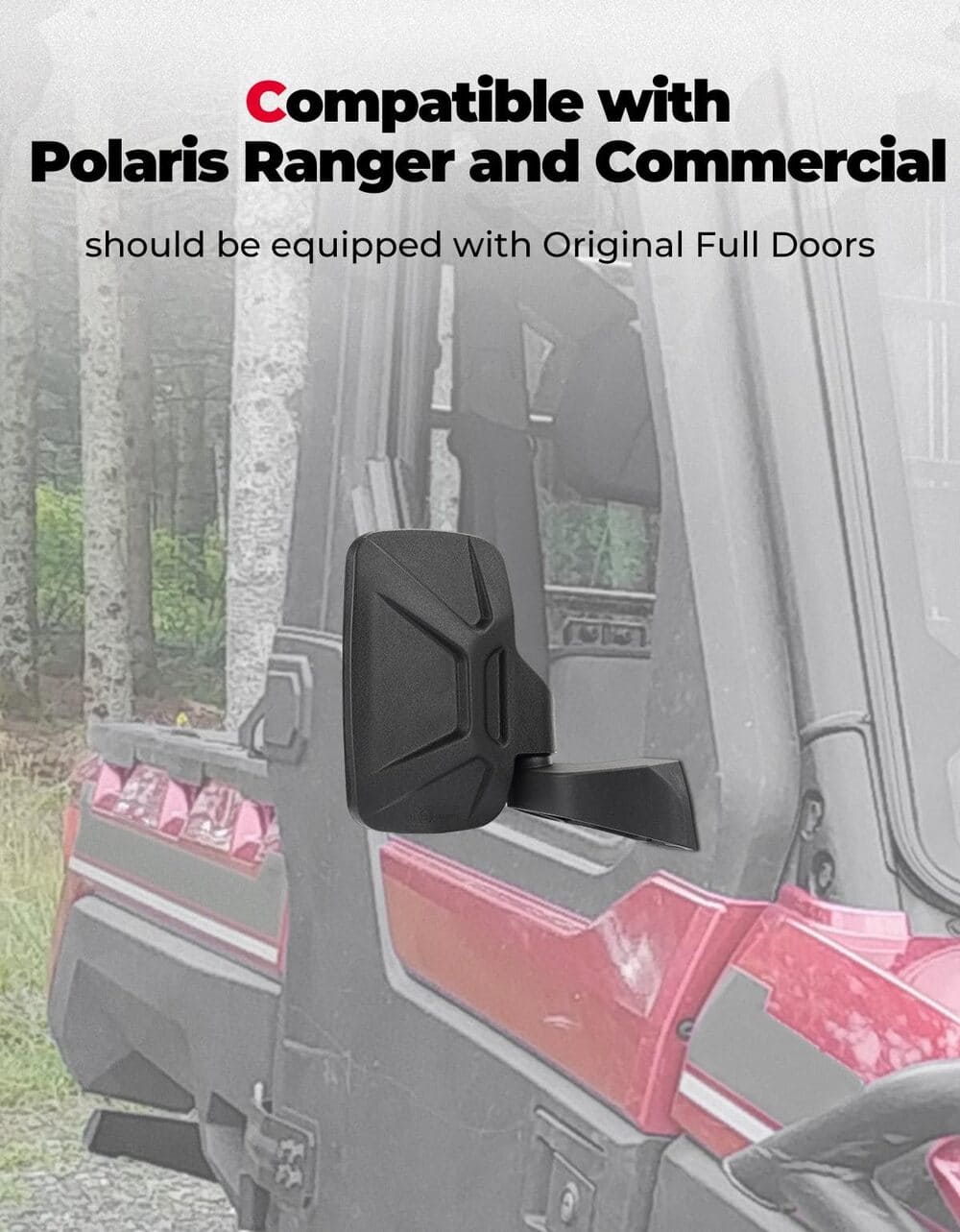Kemimoto Polaris Ranger XP 1000 Door Mounted Side View Mirrors 1 Pair