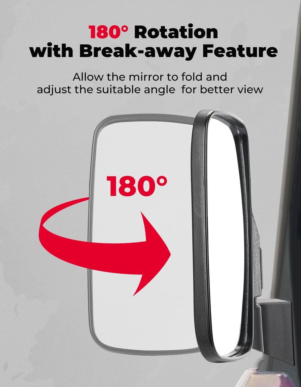 Kemimoto Polaris Ranger XP 1000 Door Mounted Side View Mirrors 1 Pair