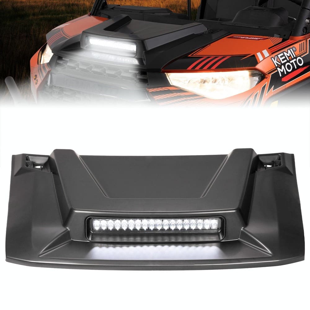 Kemimoto Polaris Ranger XP 1000 Hood Scoop with LED Spot Light