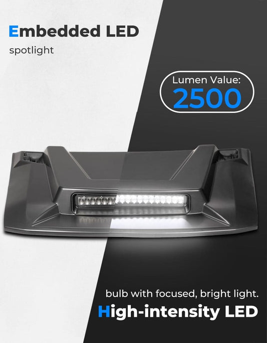 Kemimoto Polaris Ranger XP 1000 Hood Scoop with LED Spot Light