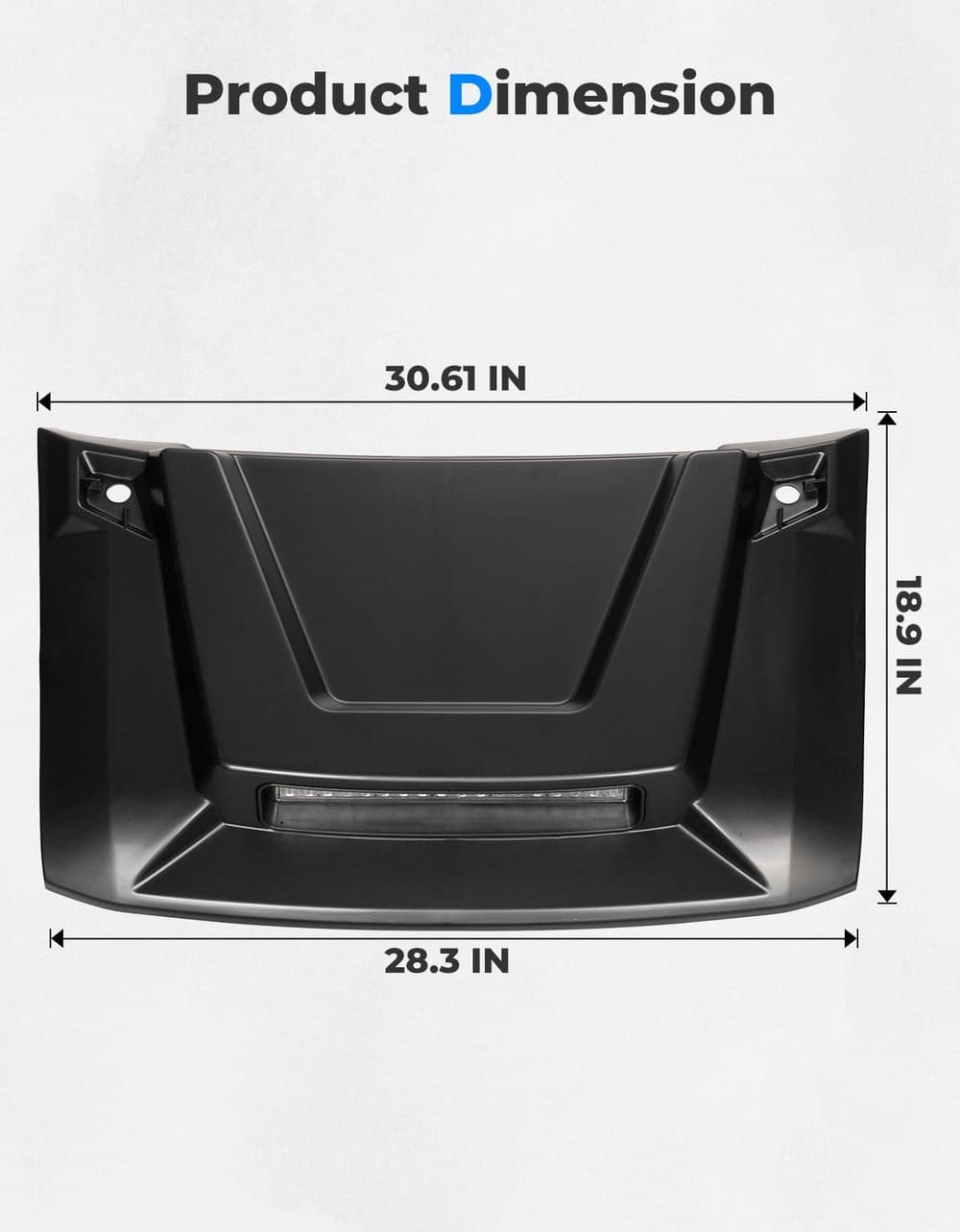 Kemimoto Polaris Ranger XP 1000 Hood Scoop with LED Spot Light