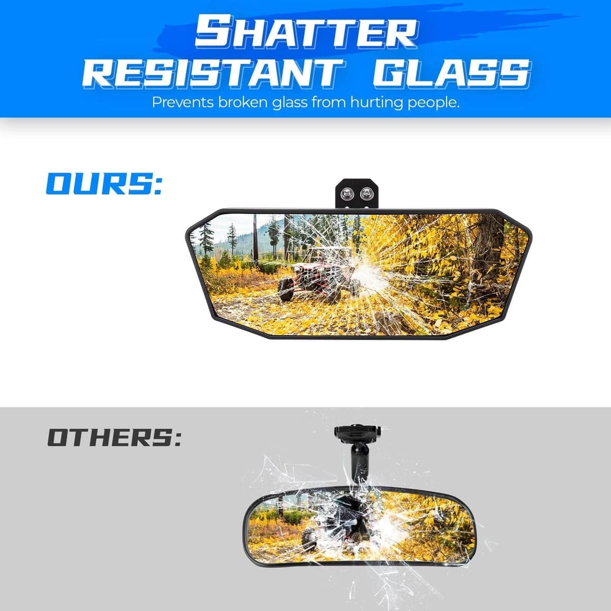 Kemimoto Polaris Ranger Rear View Mirror & Rear Windshield