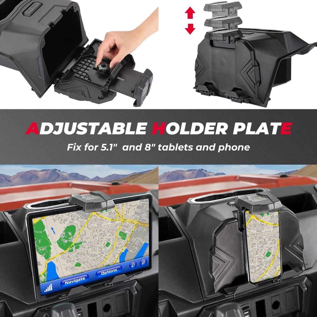 Kemimoto Polaris Ranger XP 1000 Tablet Holder Electric Device GPS Mount