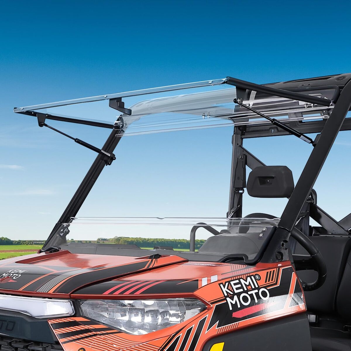 Kemimoto Polaris Ranger XP 1000 2-in-1 Flip Windshield