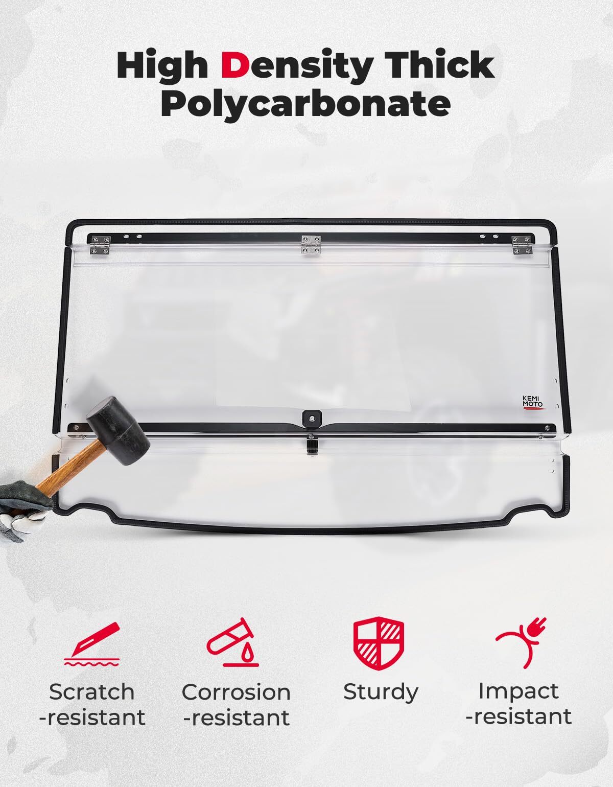 Kemimoto Polaris Ranger XP 1000 2-in-1 Flip Windshield