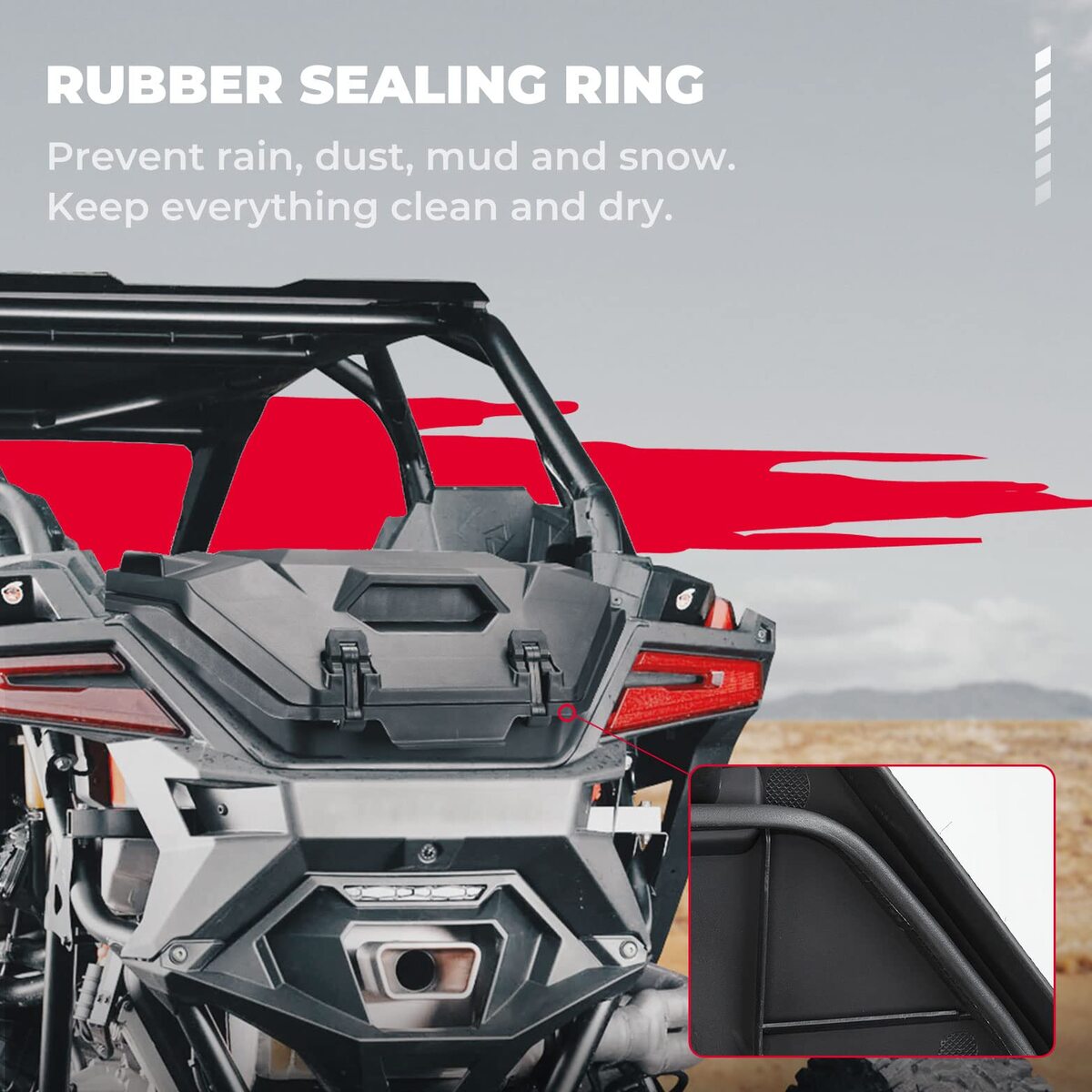 Kemimoto Polaris RZR Pro R 36L Rear Cargo Box with Two Lockable Latches