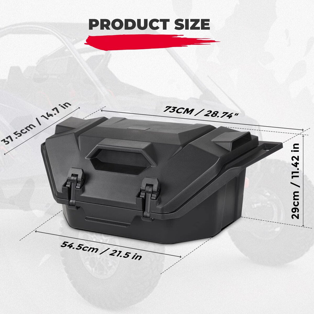Kemimoto Polaris RZR Pro R 36L Rear Cargo Box with Two Lockable Latches