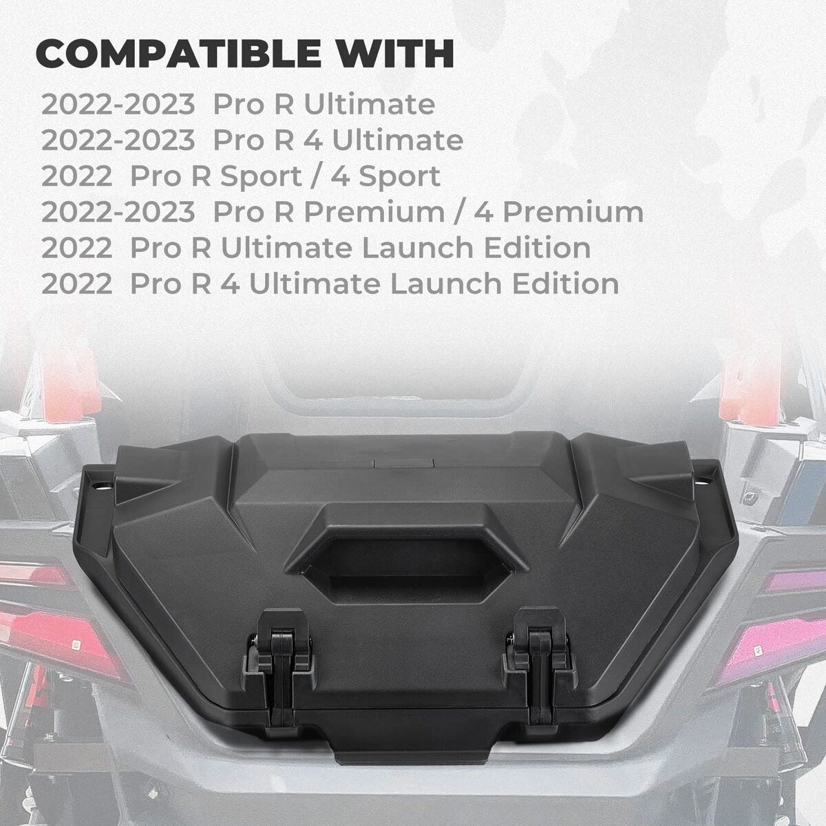 Kemimoto Polaris RZR Pro R 36L Rear Cargo Box with Two Lockable Latches