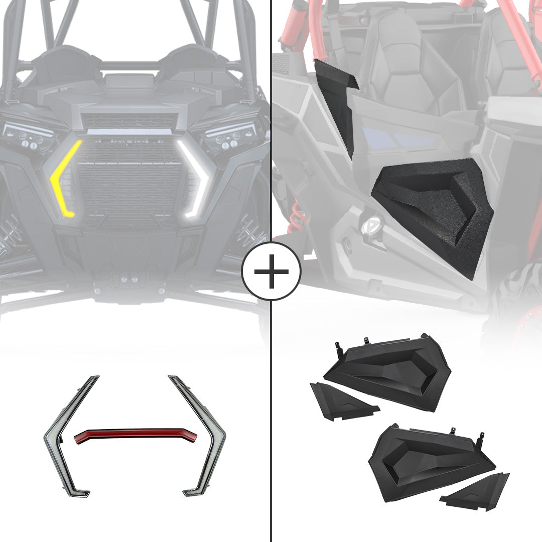 Kemimoto Polaris RZR XP 1000 Front LED Street Legal Light & Lower Half Door