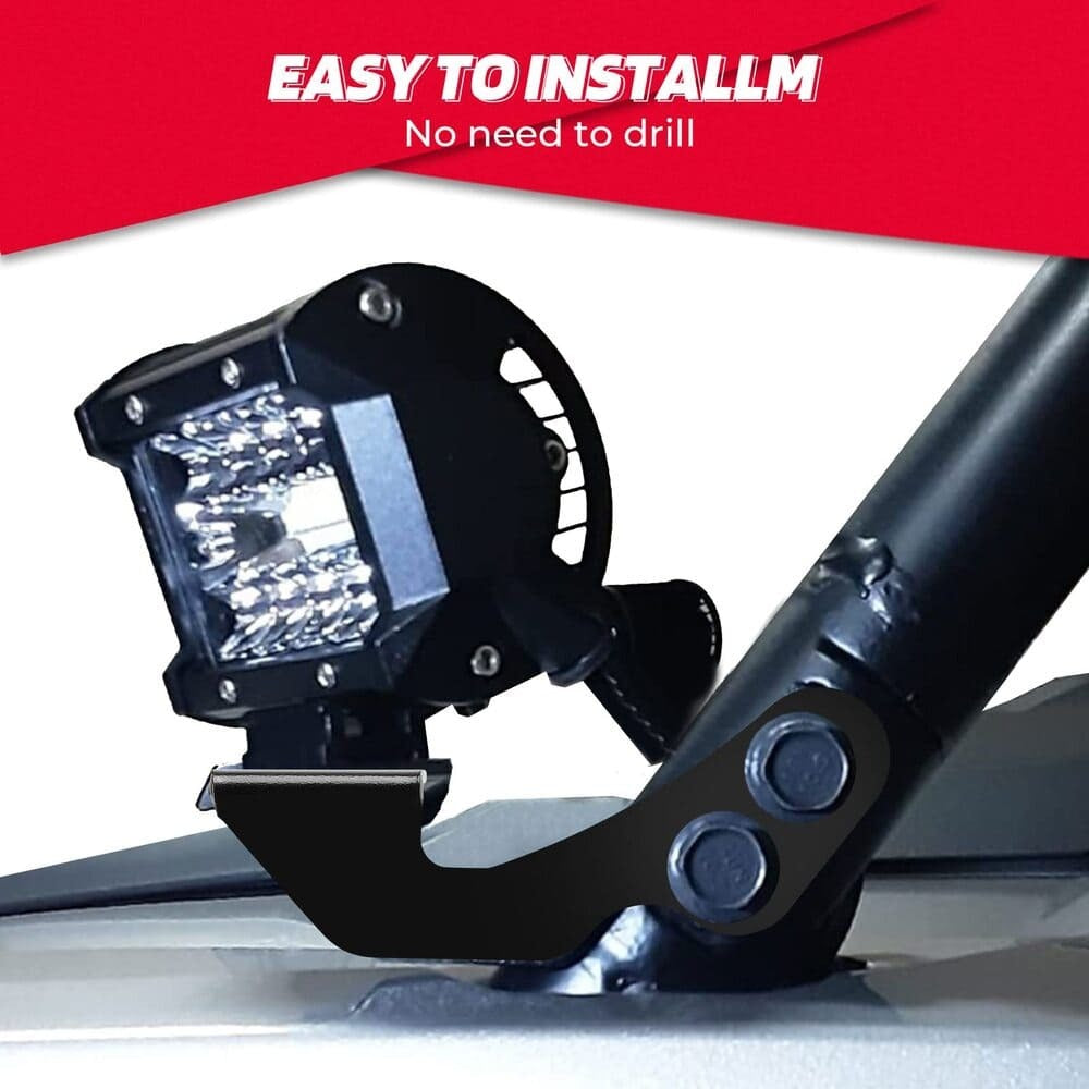 Kemimoto Polaris RZR LED Light Mount A-Pillar Mount Light Bracket - 2 Packs