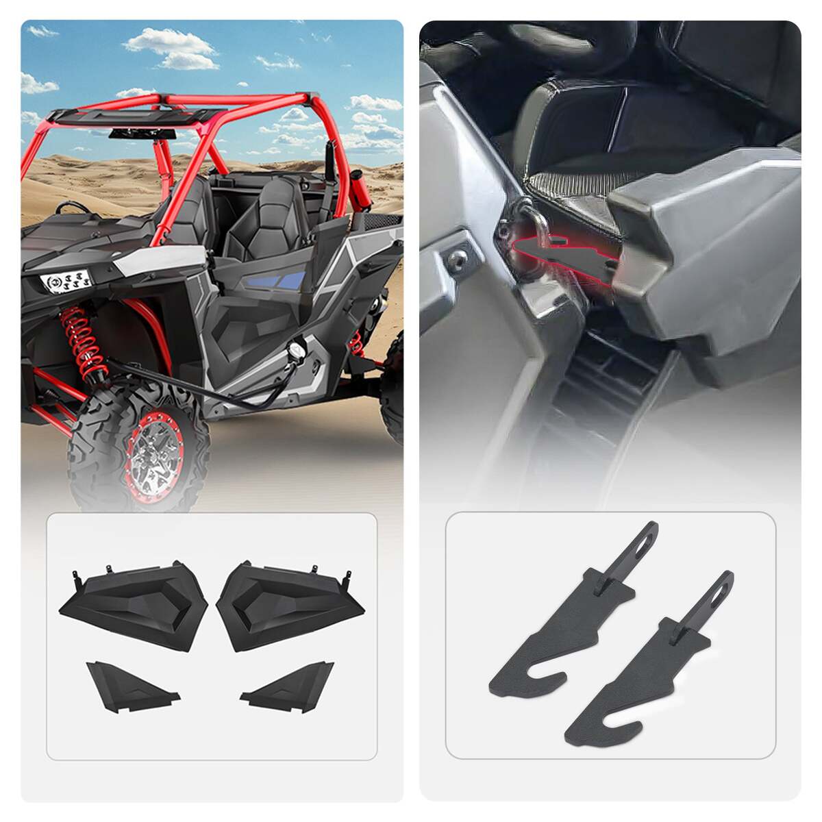Kemimoto Polaris RZR XP 1000 Lower Half Door and Door Latches Extender