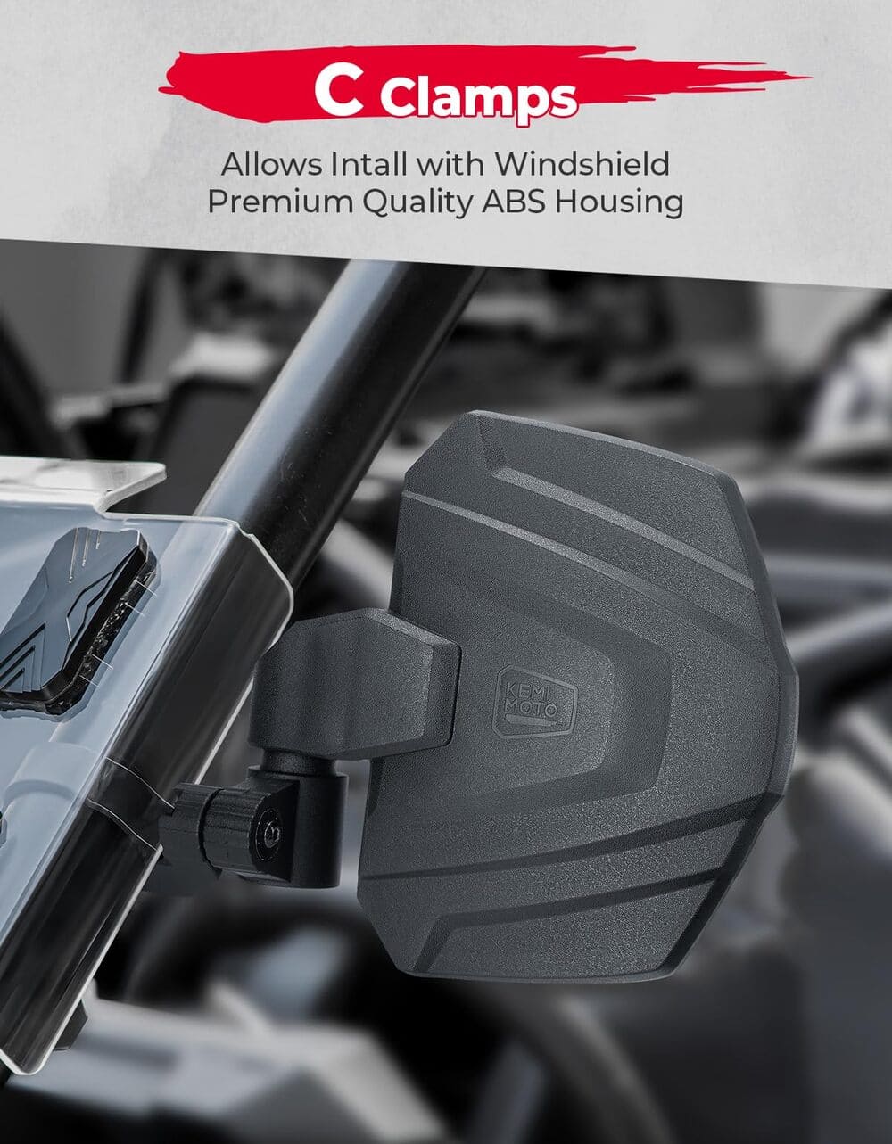Kemimoto UTV Large View Side Mirrors