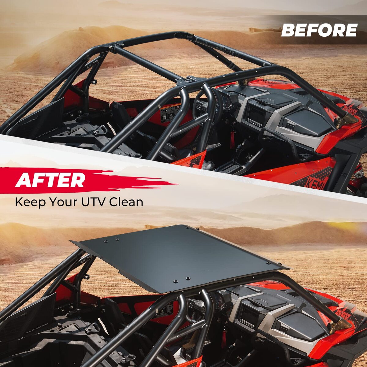 Kemimoto Polaris RZR PRO XP Aluminum Black Hard Roof Top