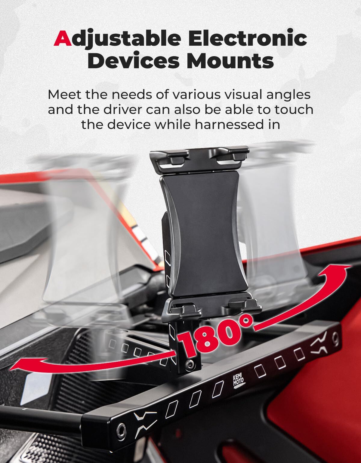 Kemimoto Polaris RZR PRO XP/Turbo R Electronic Device Mounts with Grab Bar