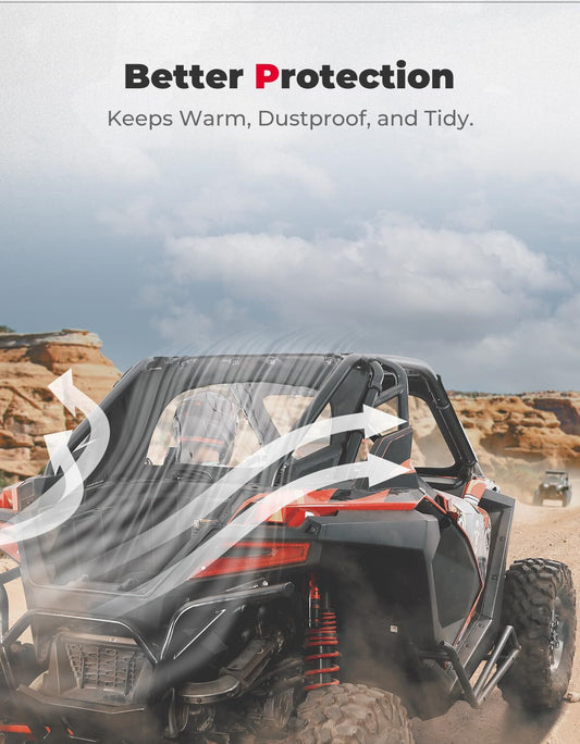Kemimoto Polaris RZR PRO XP/ Turbo R UTV Soft Rear Windshield