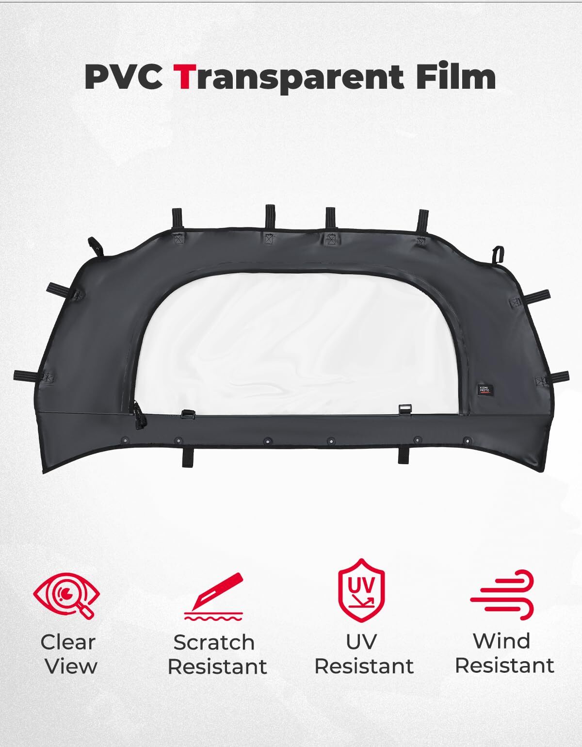 Kemimoto Polaris RZR PRO XP/ Turbo R UTV Soft Rear Windshield