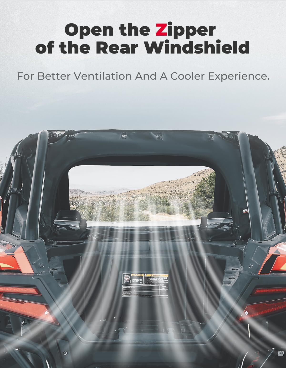 Kemimoto Polaris RZR PRO XP/ Turbo R UTV Soft Rear Windshield