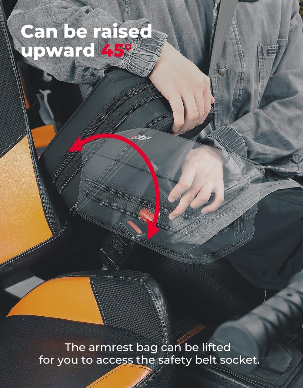 Kemimoto Polaris RZR UTV Armrest Safe Console Storage Bag