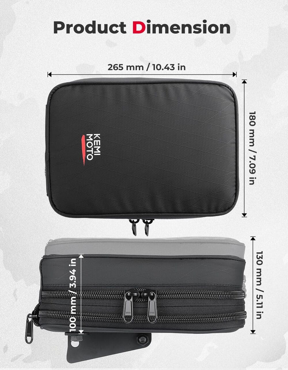 Kemimoto Polaris RZR UTV Armrest Safe Console Storage Bag