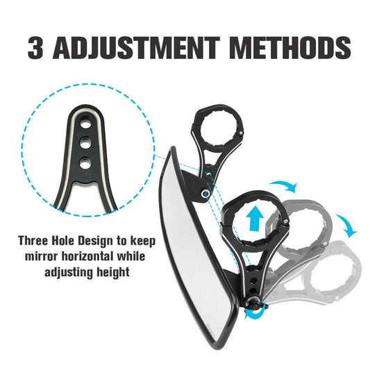 Kemimoto Polaris RZR UTV Mirror w/ ShatterProof Tempered Glass & 1.75" Clamp Fit