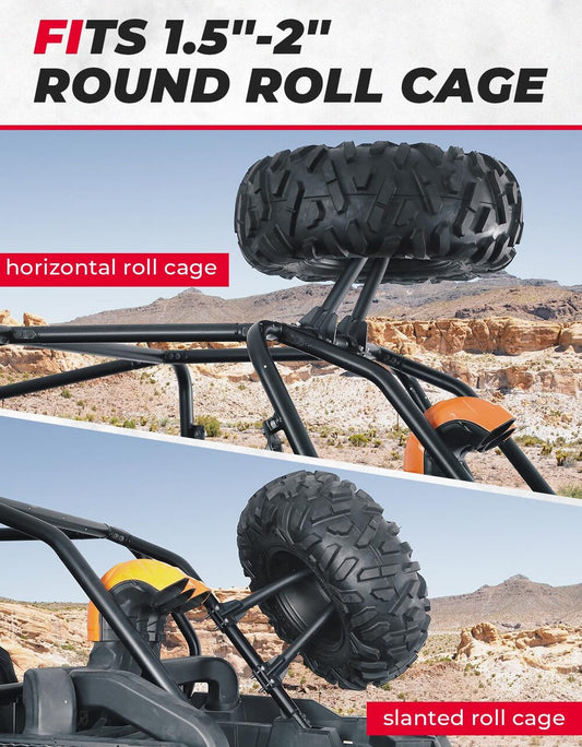 Kemimoto UTV Spare Tire Carrier For 1.5''-2'' Roll Cage