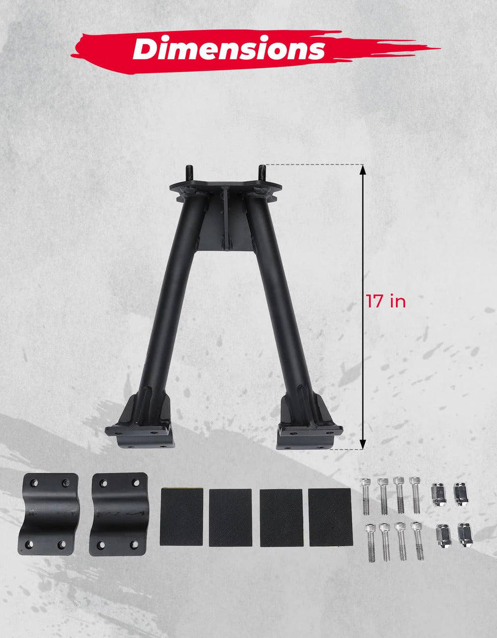 Kemimoto UTV Spare Tire Carrier For 1.5''-2'' Roll Cage