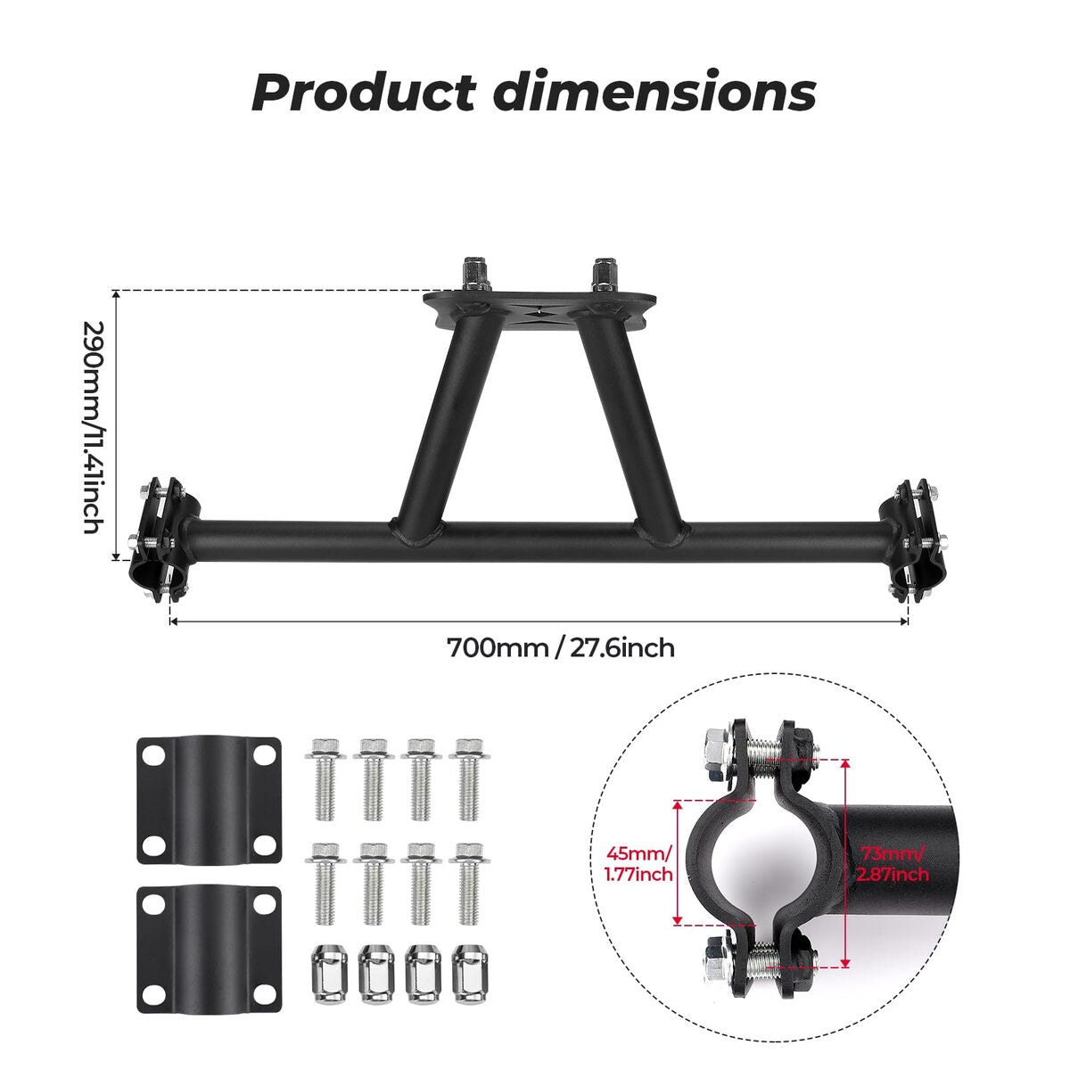 Kemimoto Polaris RZR XP 1000 Spare Tire Carrier Mount