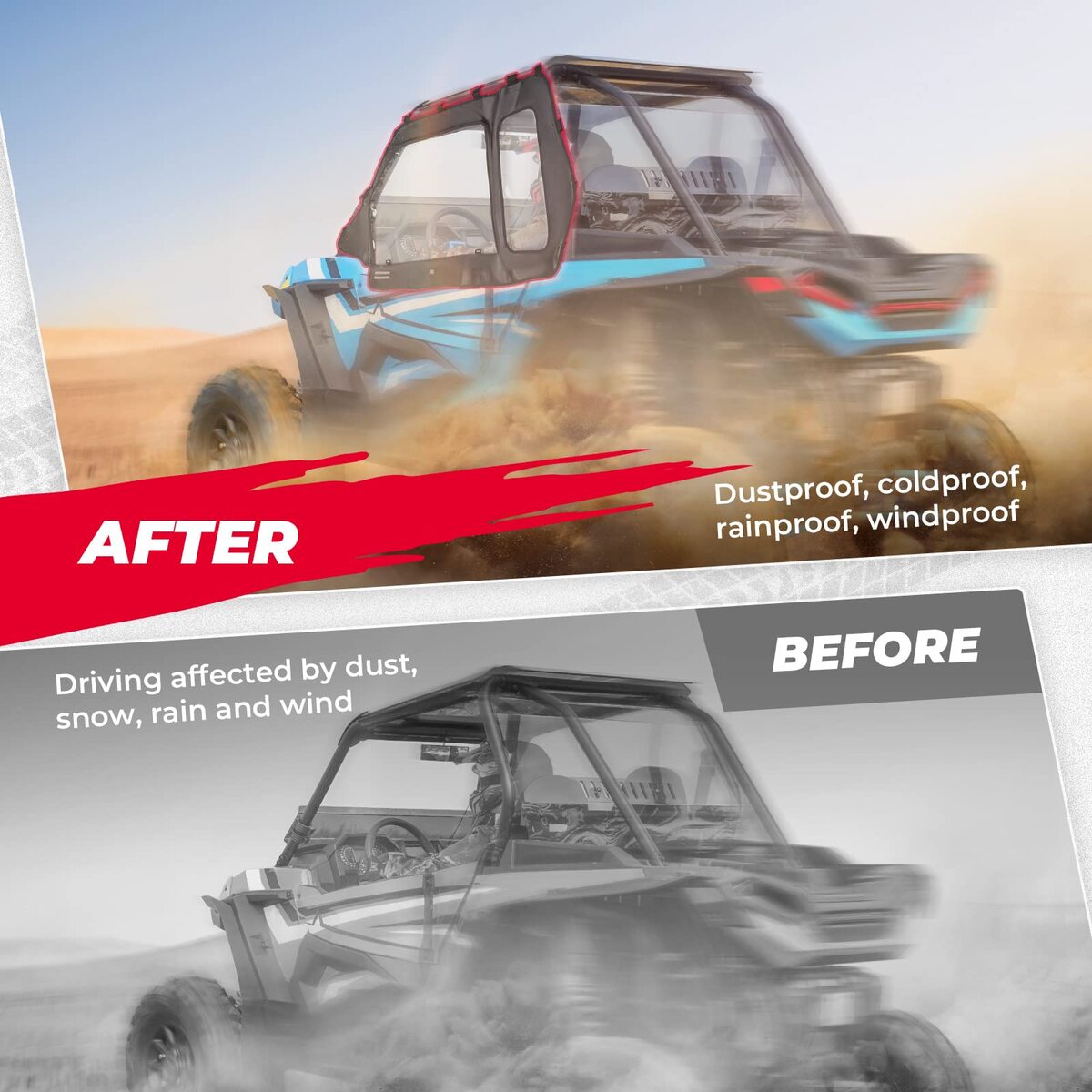 Kemimoto Polaris RZR XP 1000/4 Cab Enclosures Front Windshield