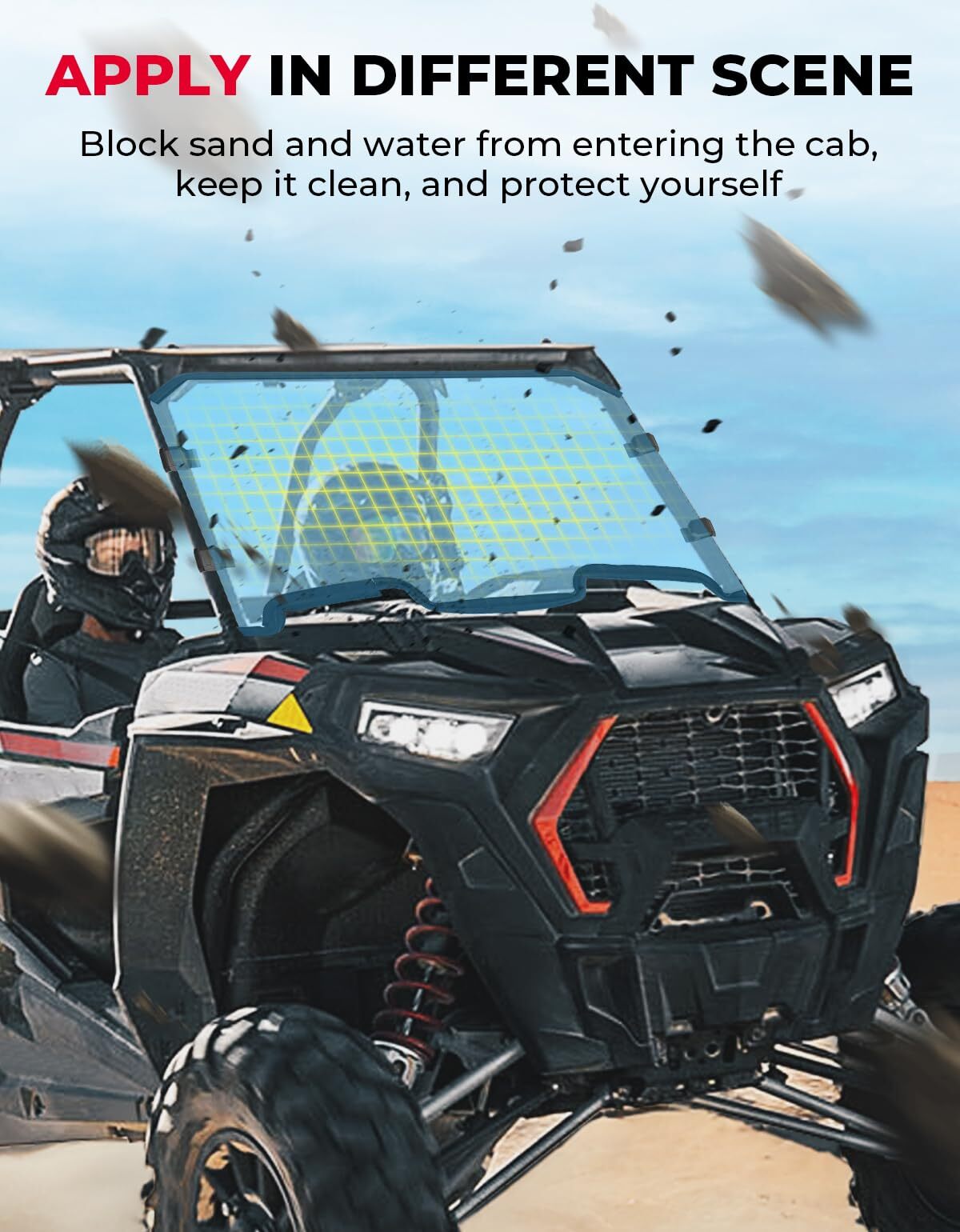 Kemimoto Polaris RZR XP 1000/4 Cab Enclosures Front Windshield