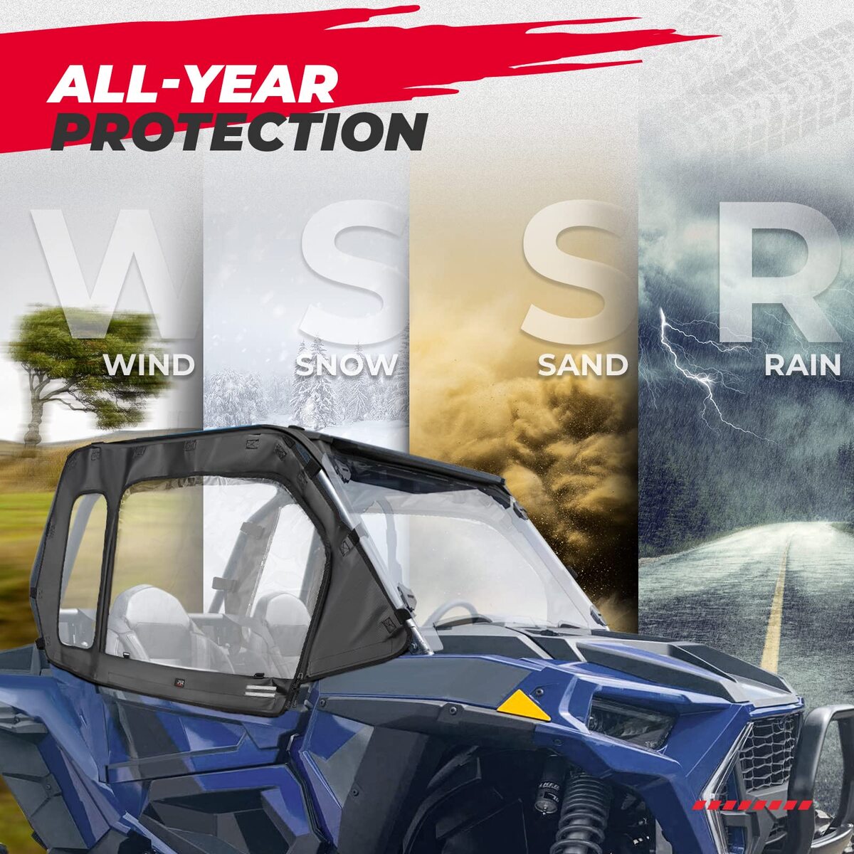 Kemimoto Polaris RZR XP 1000/4 Cab Enclosures Front Windshield
