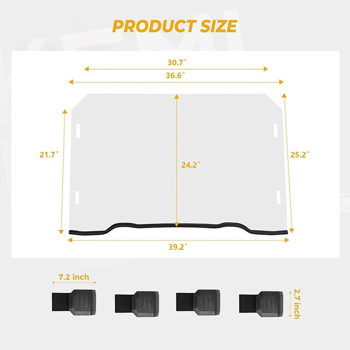 Kemimoto Polaris RZR XP 1000 Front Full Windshield
