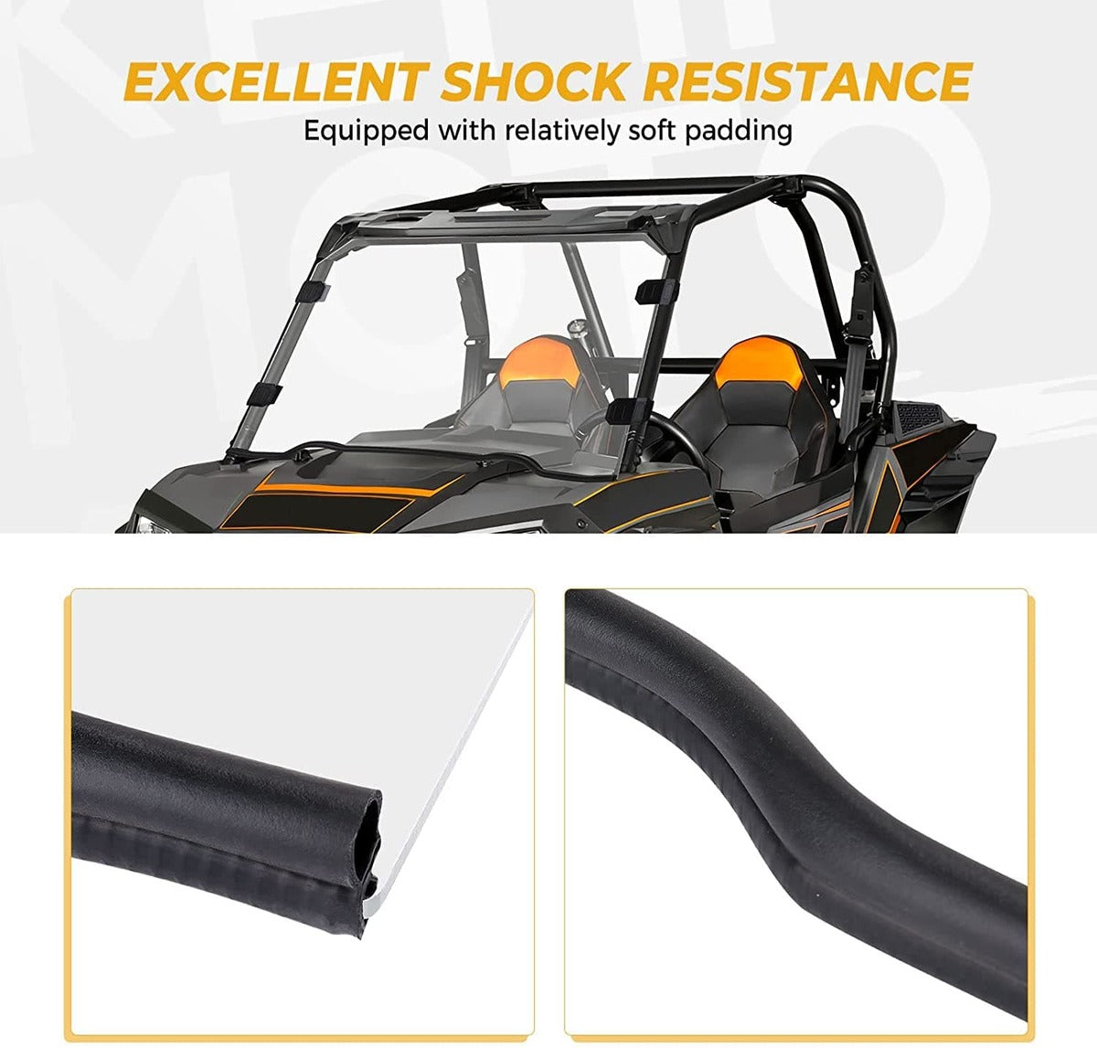 Kemimoto Polaris RZR XP 1000 Front Full Windshield