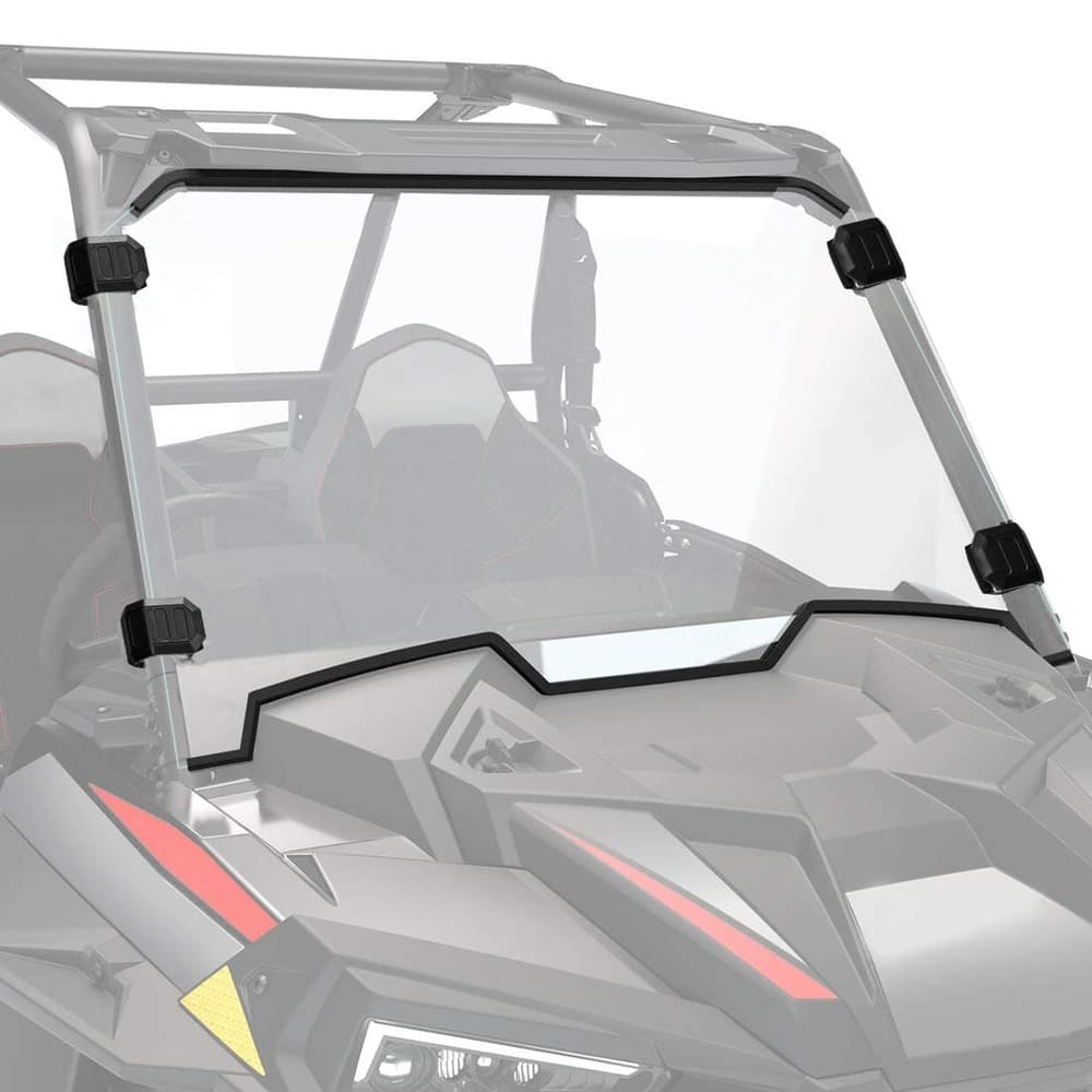 Kemimoto Polaris RZR XP 1000 Front Full Windshield with 4 Black Clamps