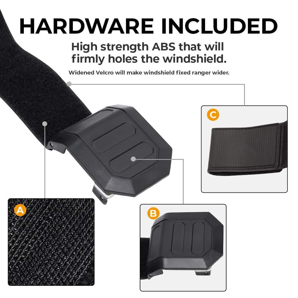 Kemimoto Polaris RZR XP 1000 Front Full Windshield with 4 Black Clamps