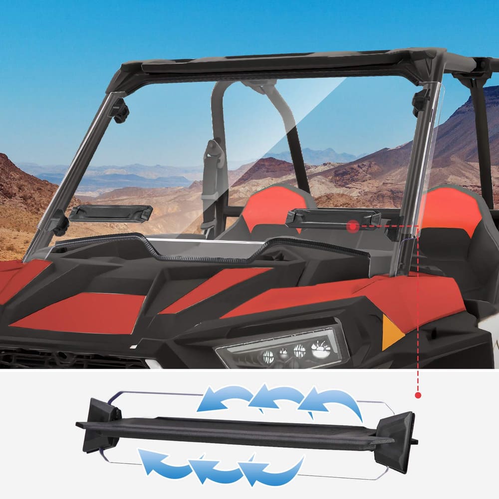 Kemimoto Polaris RZR XP 1000 Front Windshield with Adjustable Vents