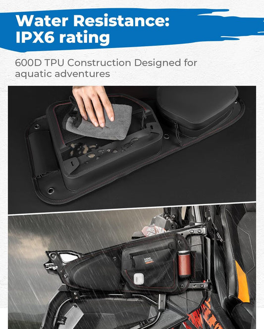 Kemimoto '14-'23 Polaris RZR XP 1000 TPU New Fabric IPX6 Door Bags