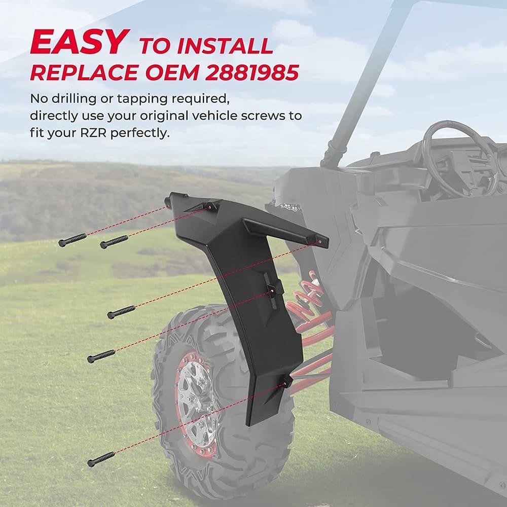 Kemimoto Polaris RZR XP 1000 /Turbo Extended Front Full Mud Flaps 2Pcs
