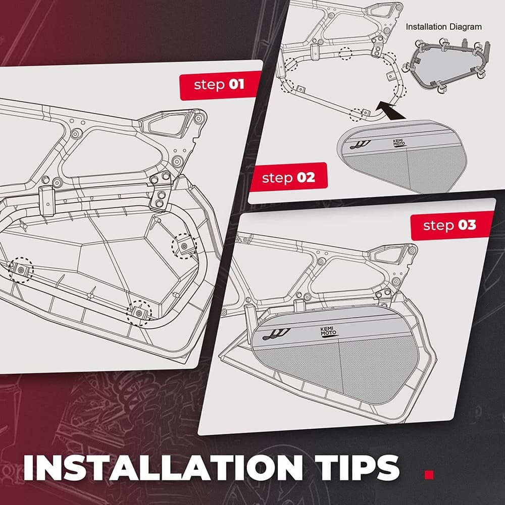 Kemimoto Polaris RZR XP 1000 Upgraded 1680D Lower Door Storage Bags
