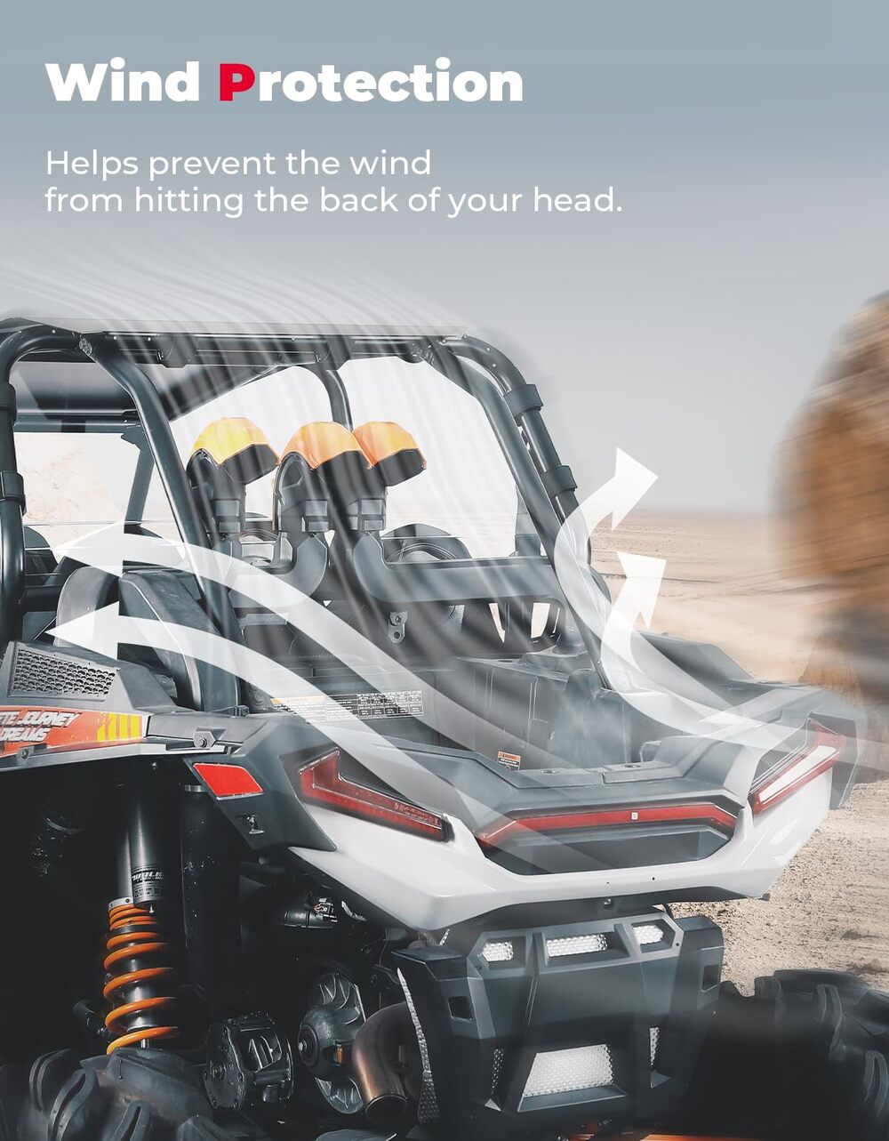 Kemimoto Polaris RZR XP 4 1000 4 Seater Heavy Duty Rear Windshield