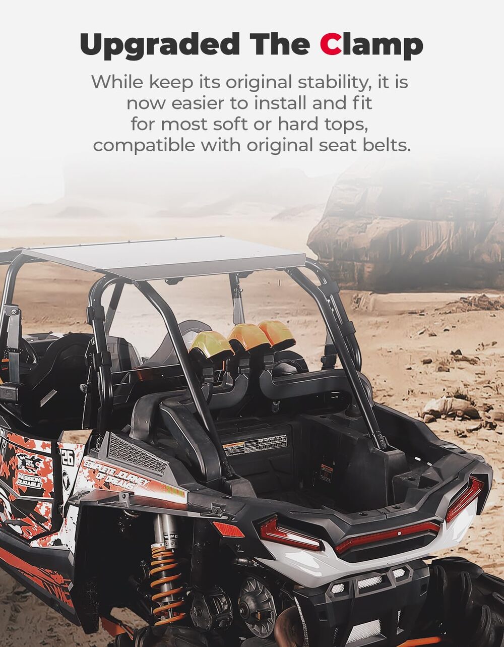 Kemimoto Polaris RZR XP 4 1000 4 Seater Heavy Duty Rear Windshield