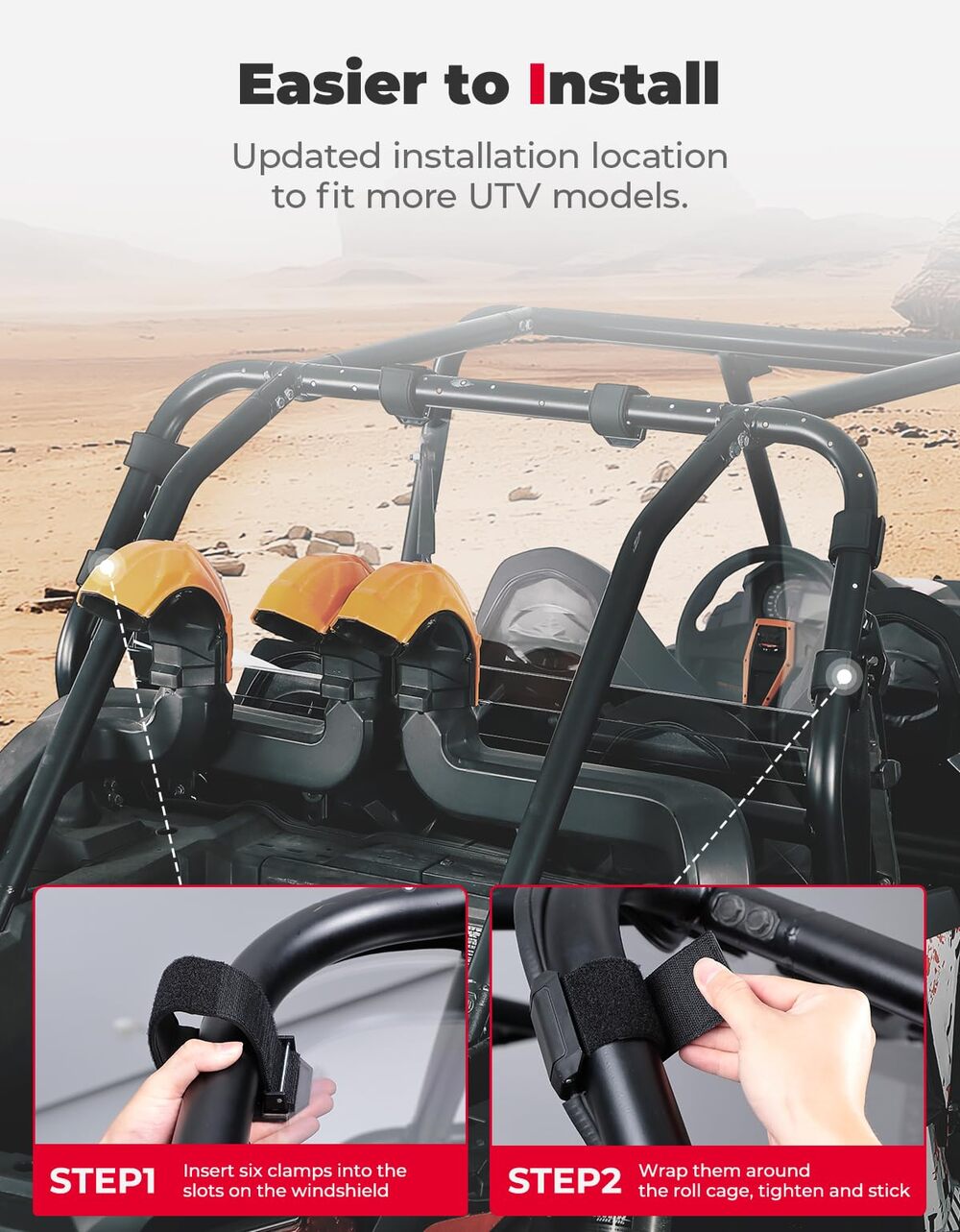 Kemimoto Polaris RZR XP 4 1000 4 Seater Heavy Duty Rear Windshield