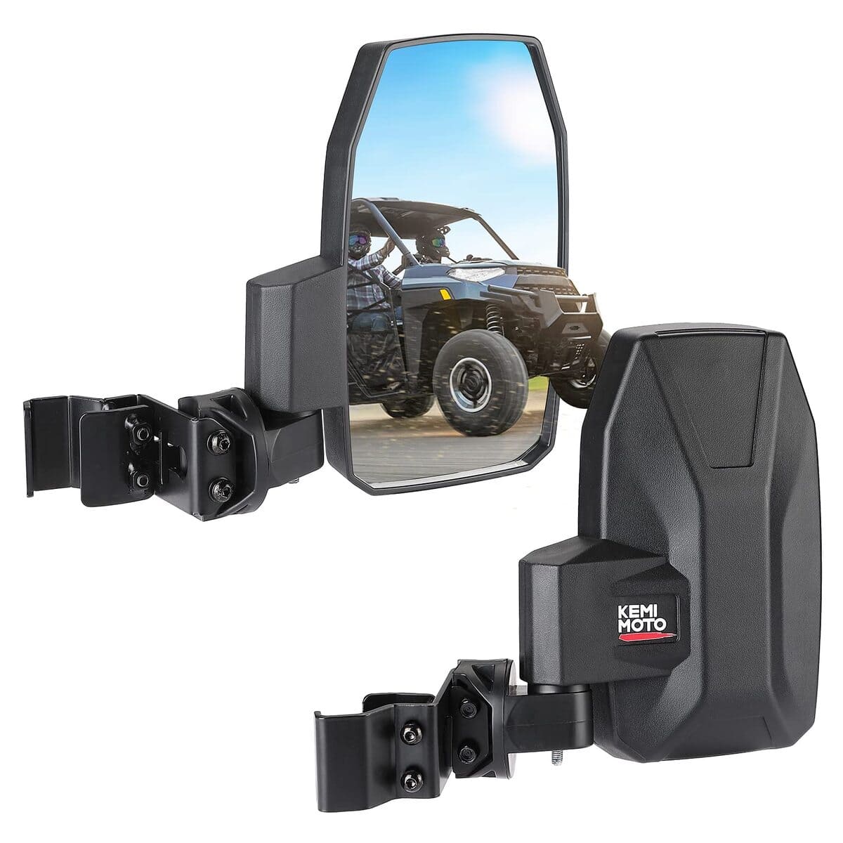 Kemimoto Polaris Ranger XP 1000 Upgraded UTV Wider Pro-Fit Side Mirrors - 1 Pair