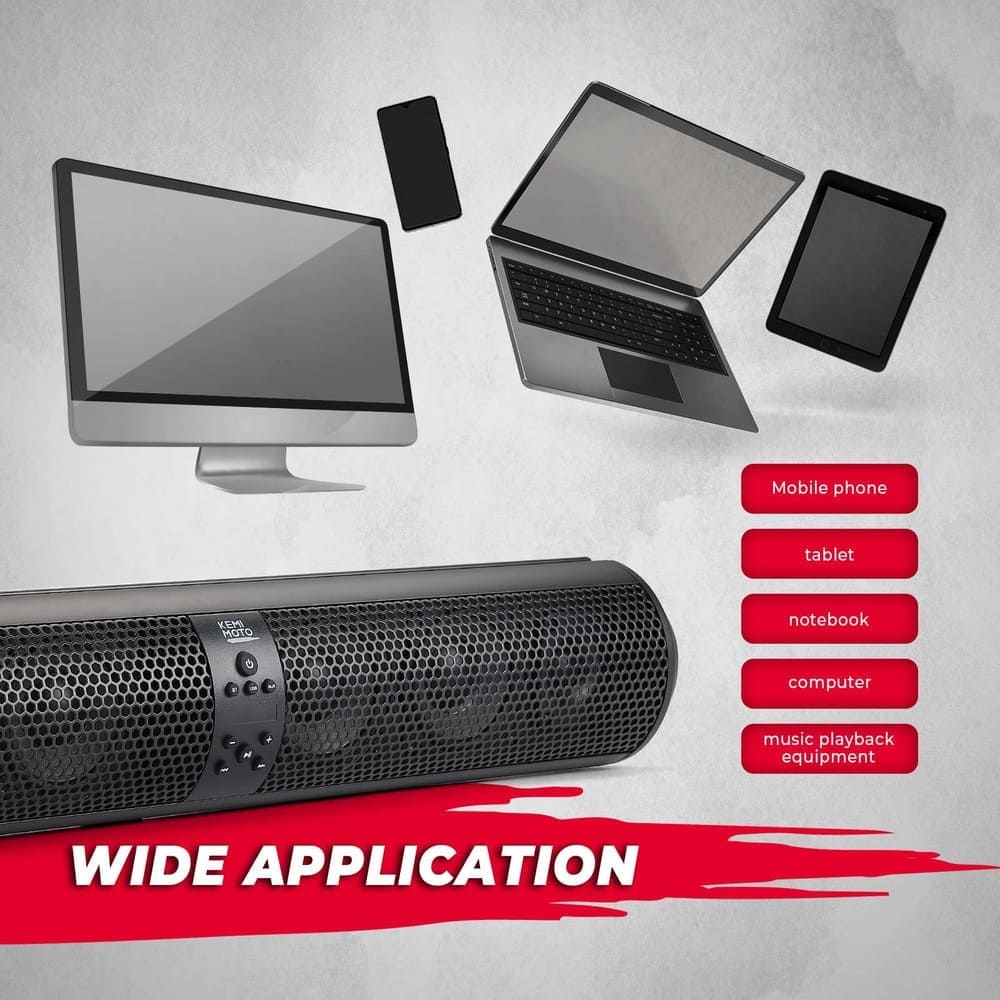 Kemimoto UTV Sound Bar System Bluetooth Speaker 500W 28" Outdoor Soundbar