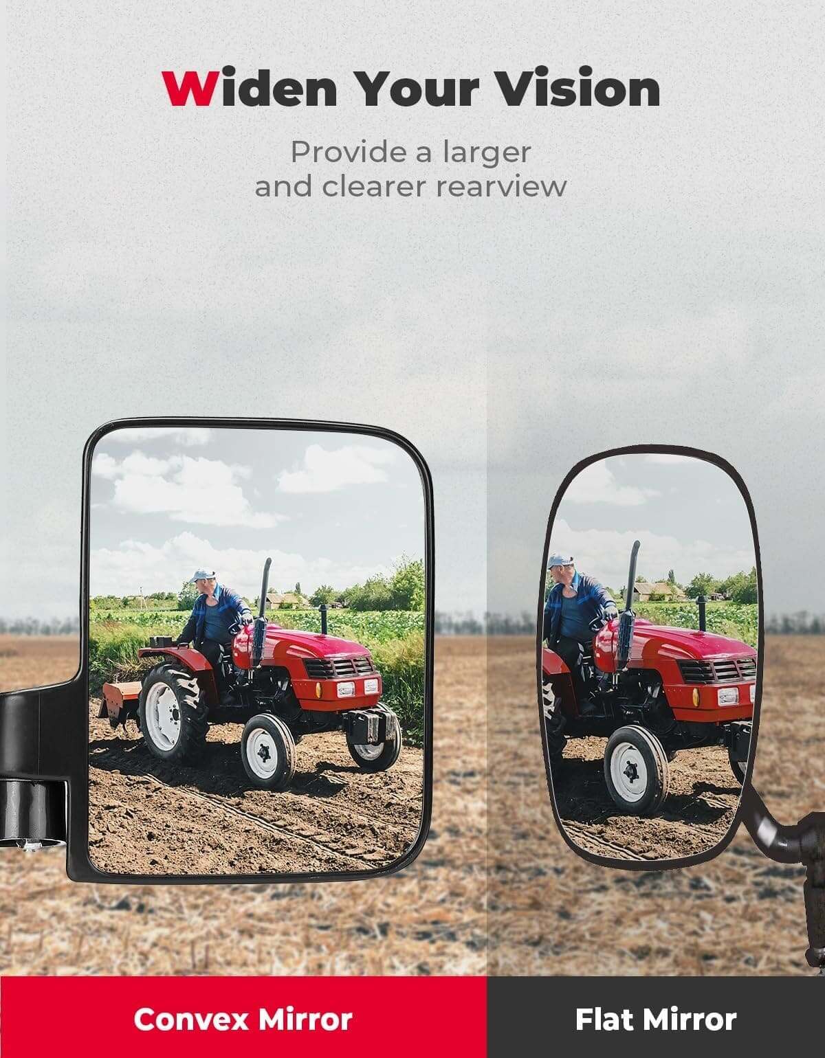 Kemimoto UTV/ATV 1 Pair Magnetic Side Mirrors