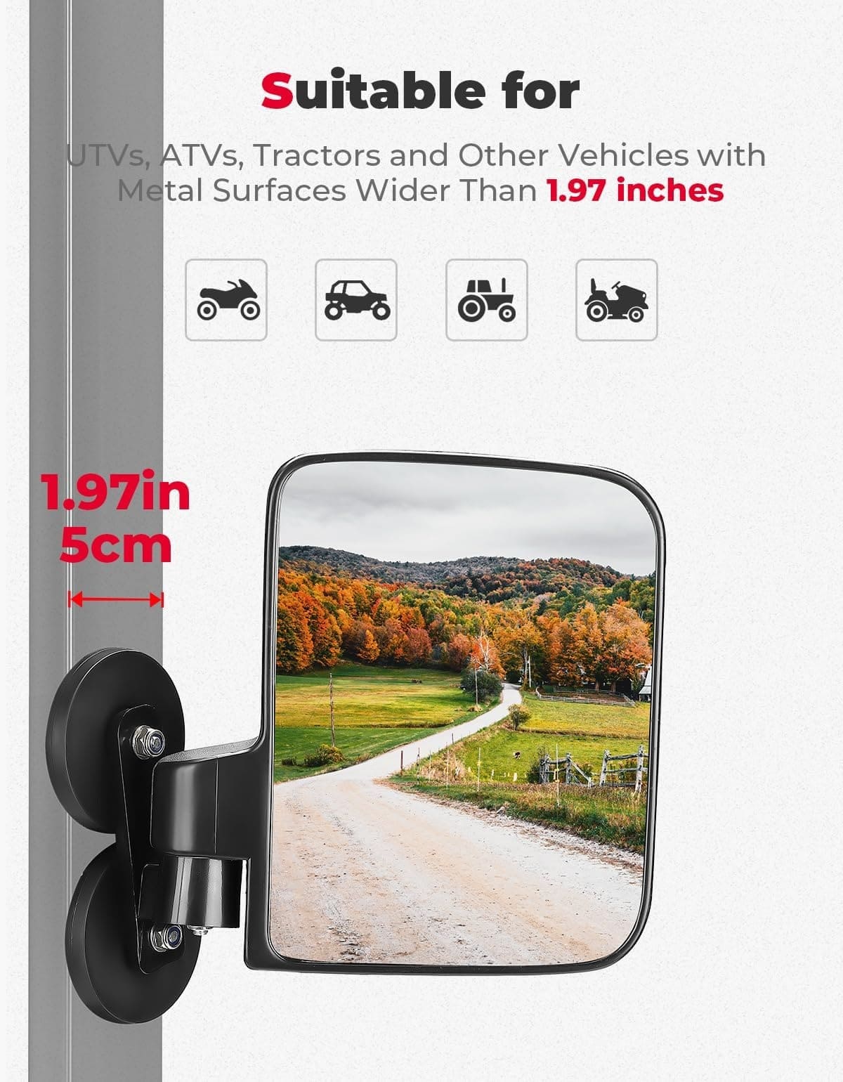 Kemimoto UTV/ATV 1 Pair Magnetic Side Mirrors
