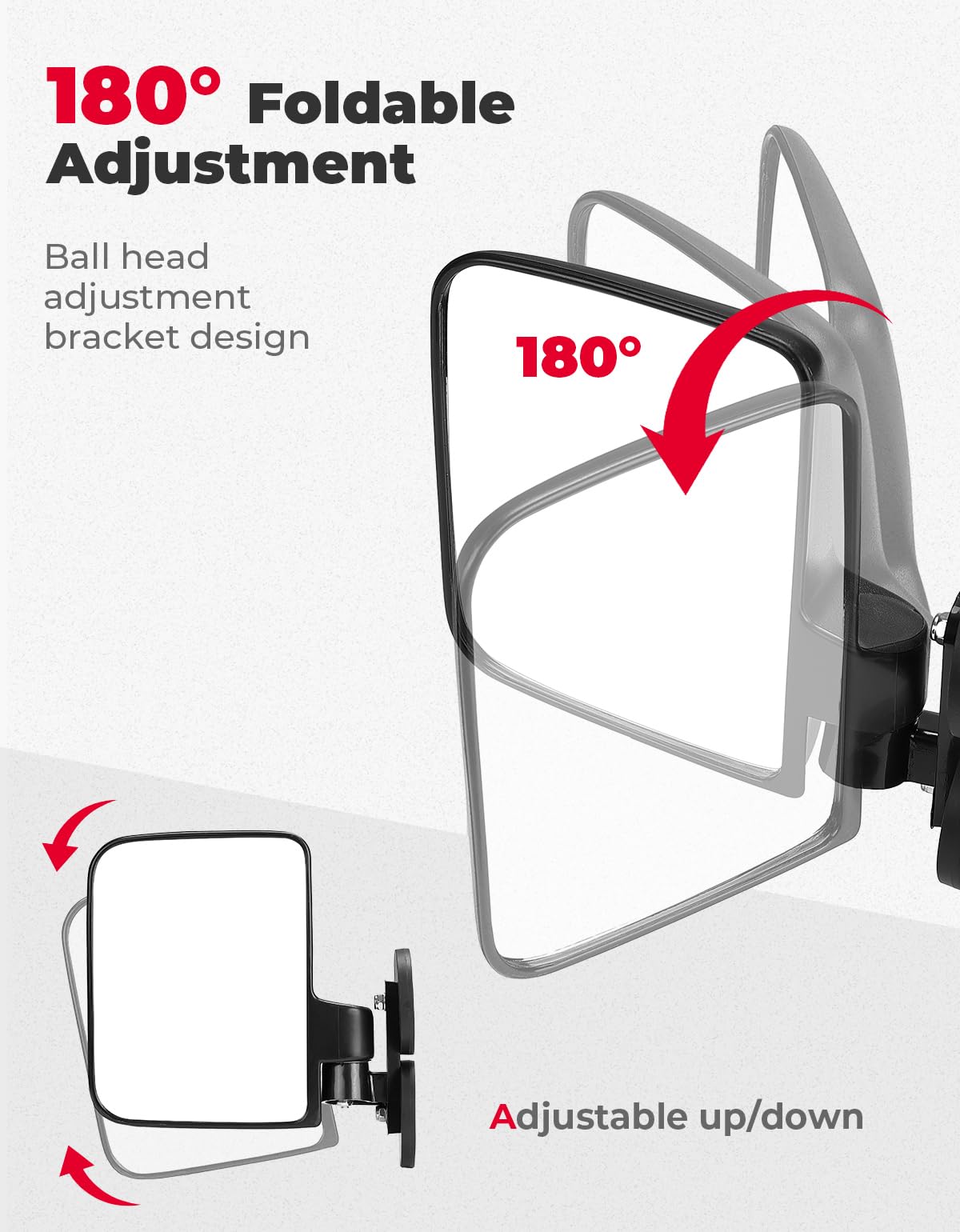 Kemimoto UTV/ATV 1 Pair Magnetic Side Mirrors