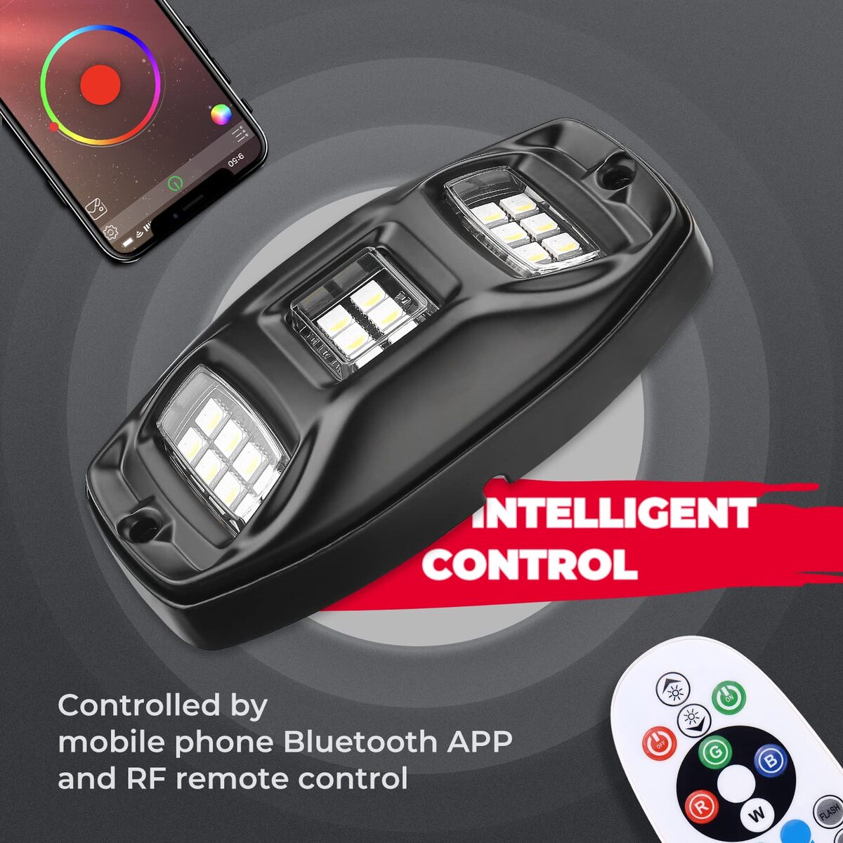 Kemimoto Universal 6 Pods RGB Rock Light Kit