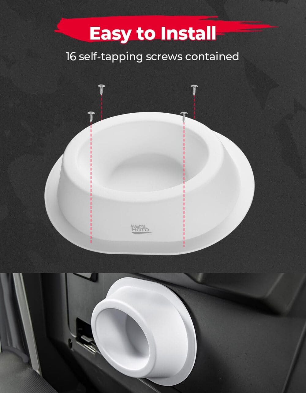 Kemimoto Universal Angeled Speaker Pods for 6x9 Speakers - White 2 Pcs