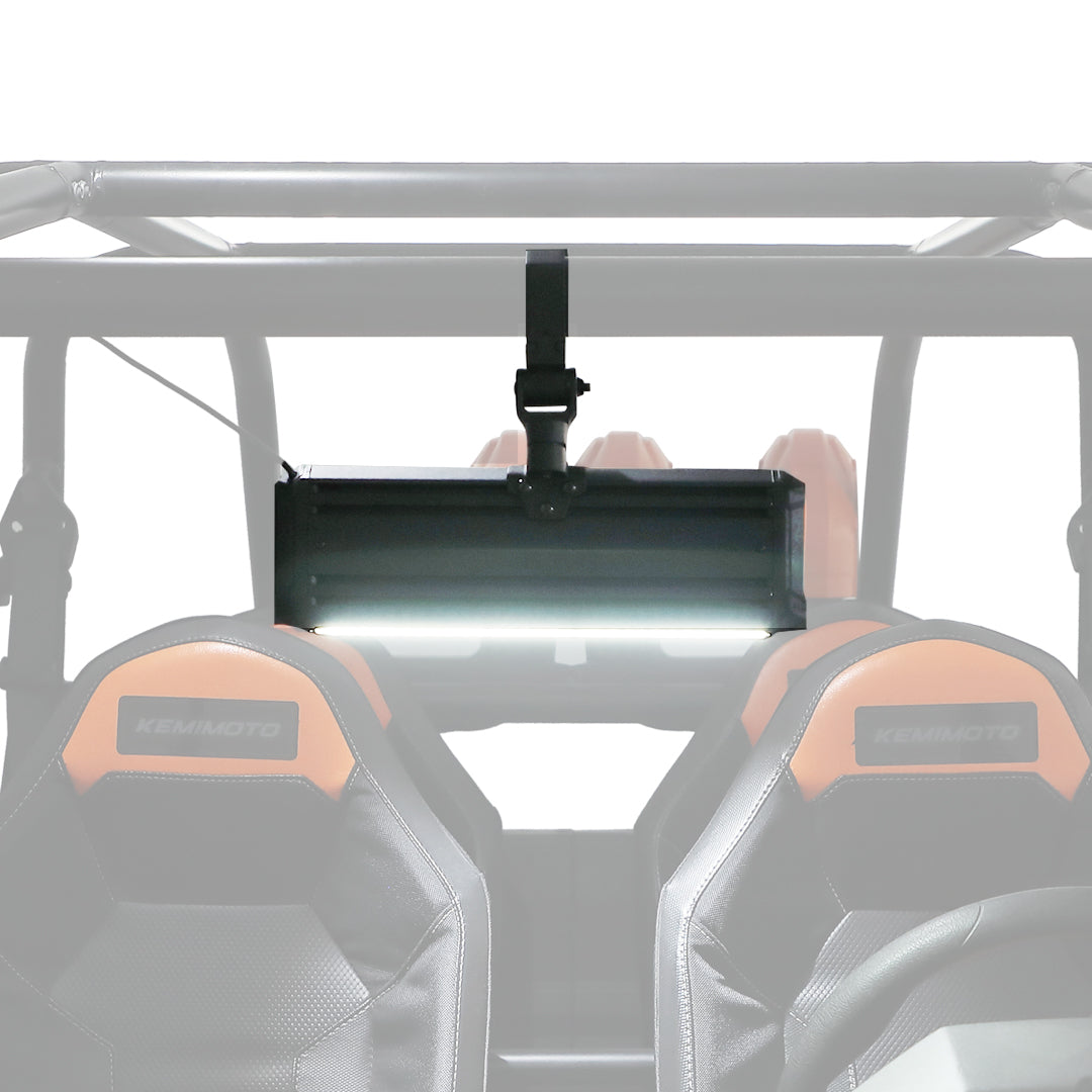 Kemimoto Upgraded UTV Rear View Center Mirror Interior Light fit 1.6"-2" Mount