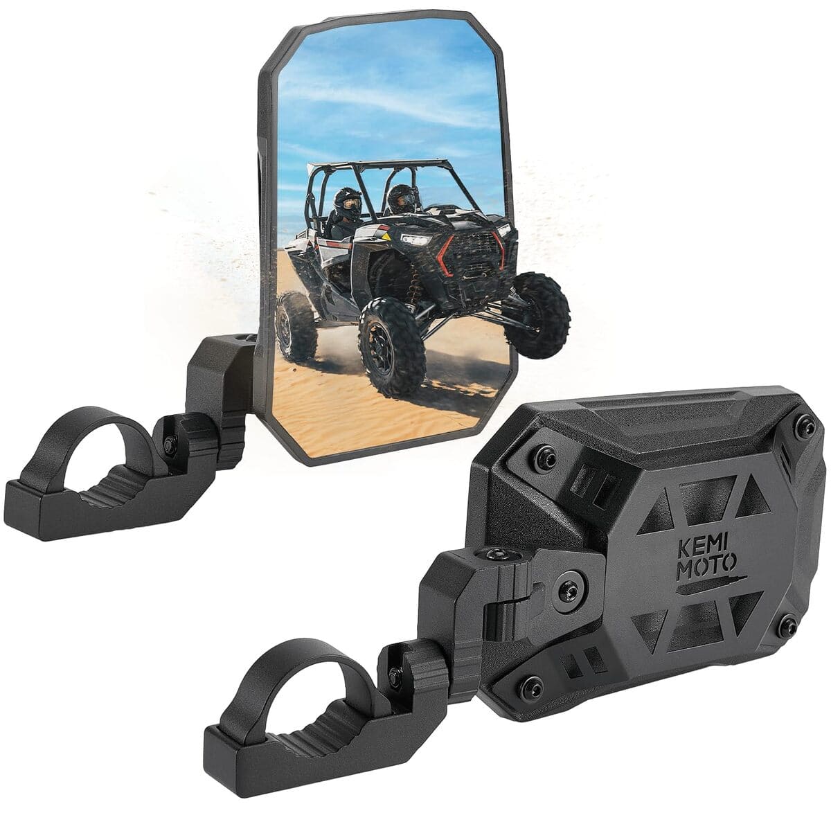 Kemimoto UTV Side Mirrors Tool-free Multi-Adjustment Mirrors for 1.65"-2" Roll Bar
